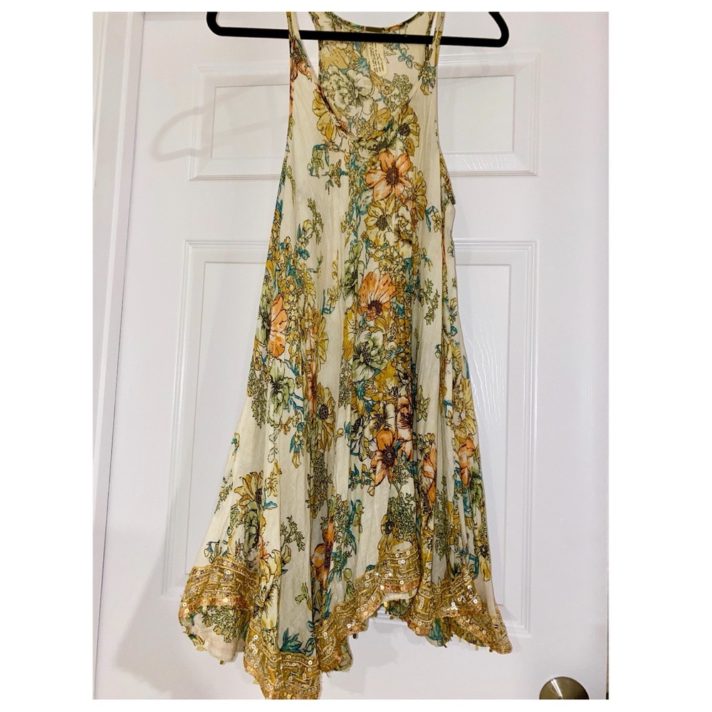 Free People Floral Sequin Hemmed Dress